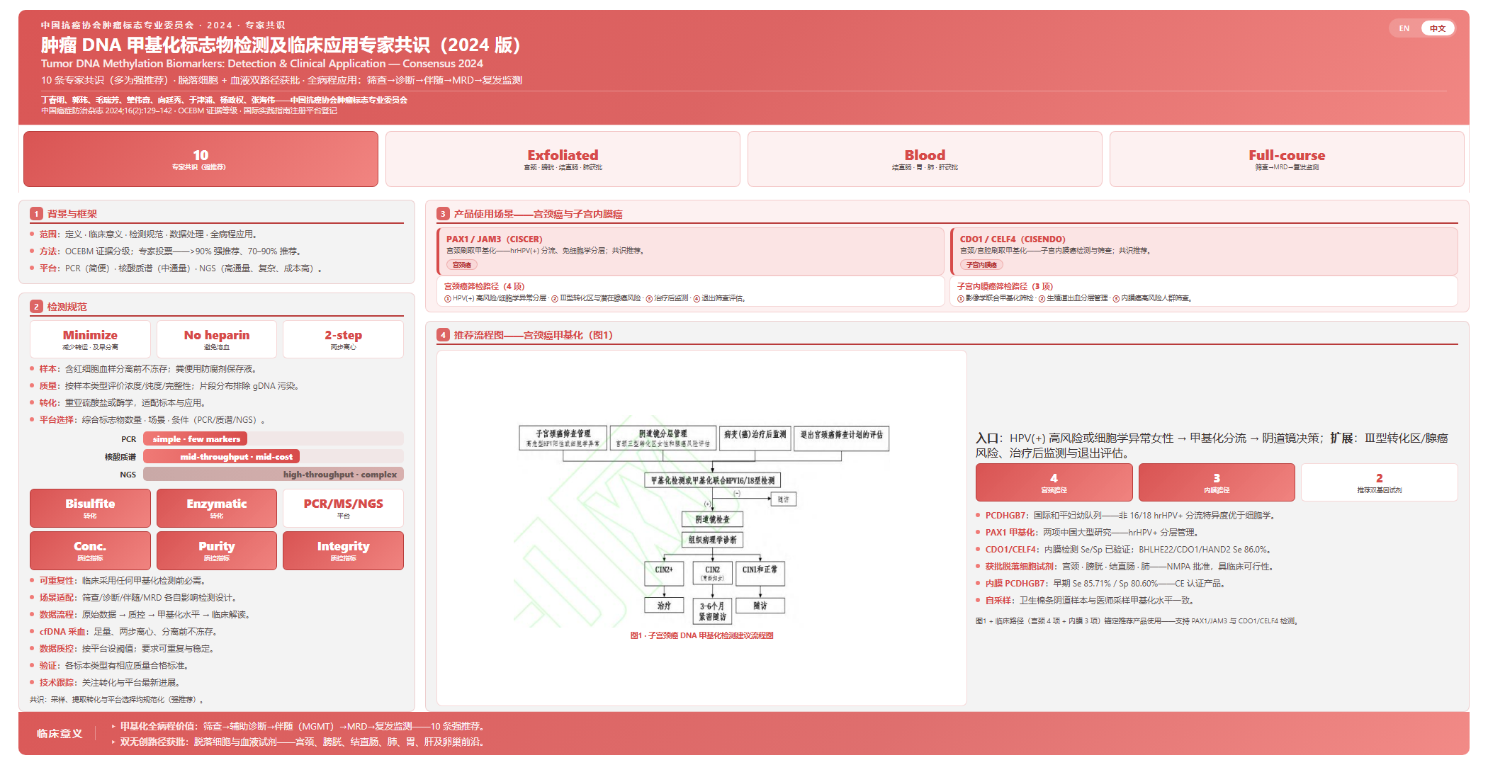 肿瘤DNA甲基化标志物检测及临床应用专家共识(2024版)